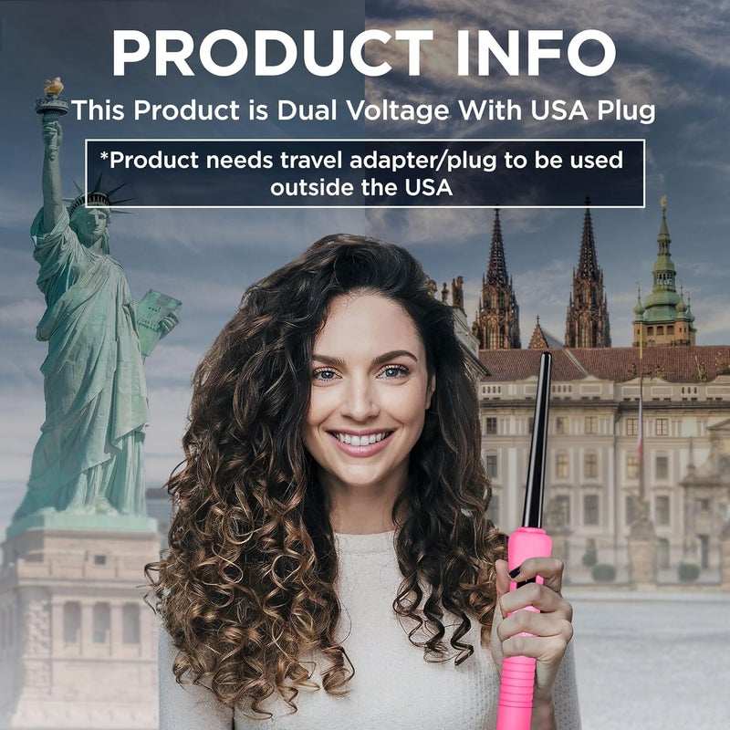 HerStyler Mini Tapered Curling Iron - 1/2 to 3/4 Inch Barrel with Heat-Resistant Glove - Image 3